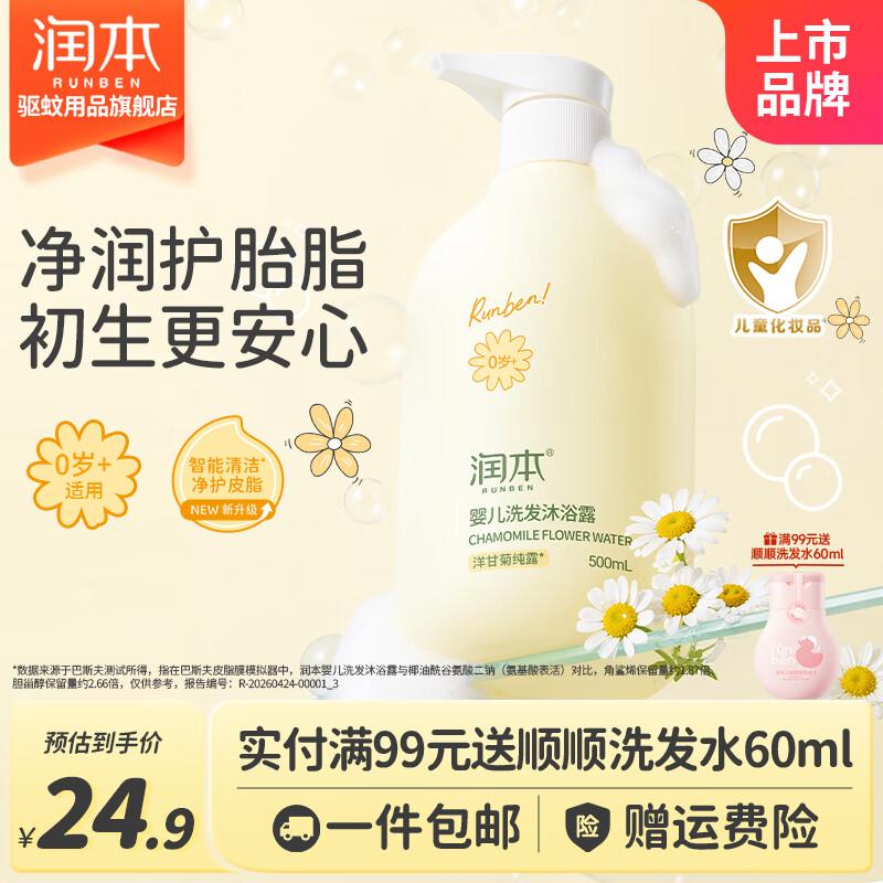 润本 婴儿儿童沐浴洗发二合一500ml0岁 https://u.jd.com/xGRonoI拍下14.89元