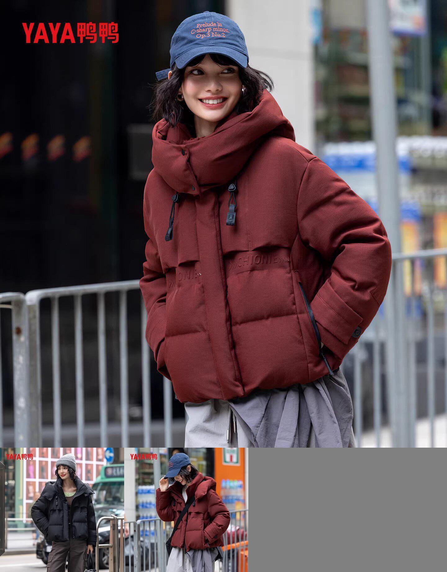 YAYA鸭鸭短款加厚羽绒服女2026秋冬新小个子百搭连帽直筒时尚外套