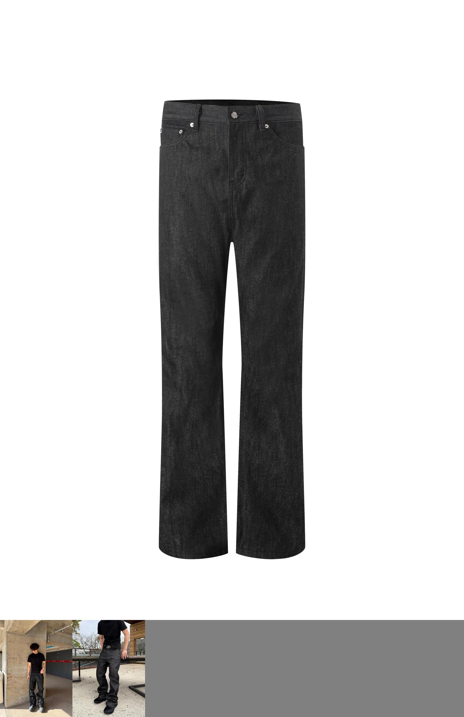 FARSTA原牛复古vintage黑水洗重磅646赤耳丹宁13oz微喇百搭牛仔裤