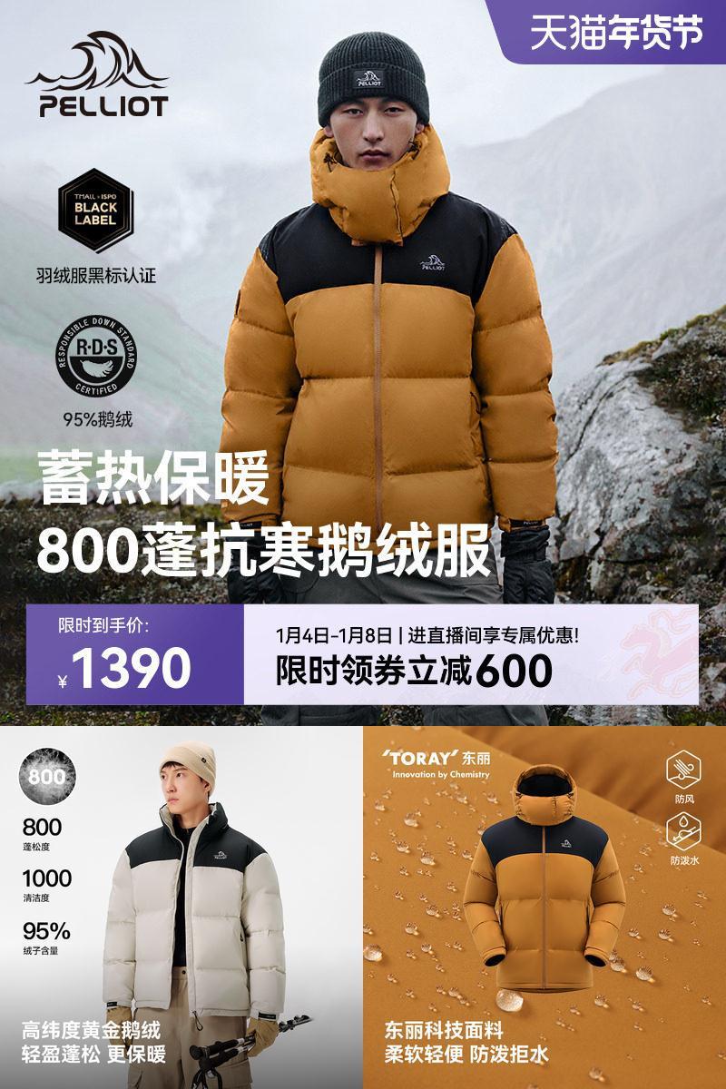 伯希和800蓬新款防风鹅绒登山服