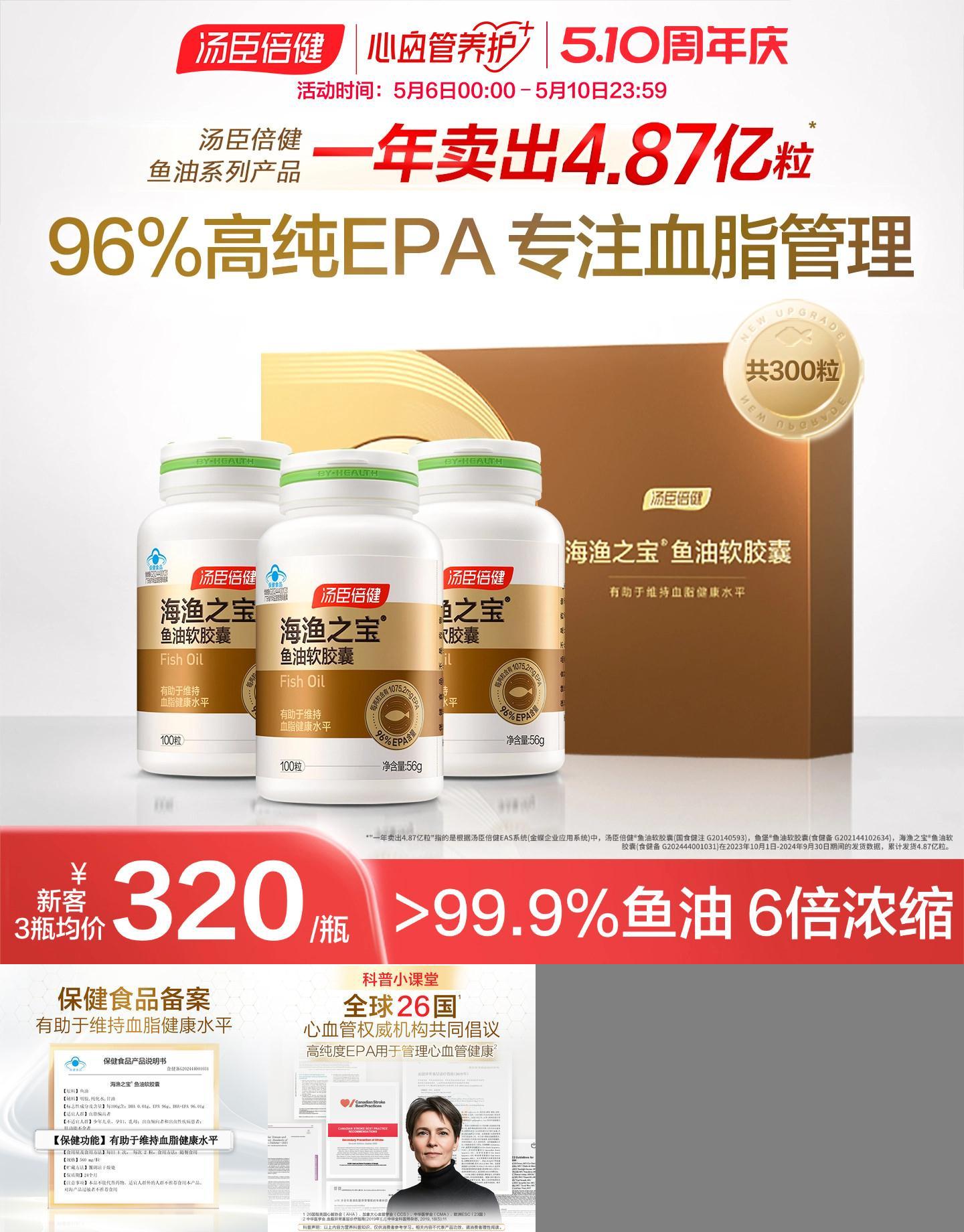 高纯度EPA鱼油专业辅助降血脂