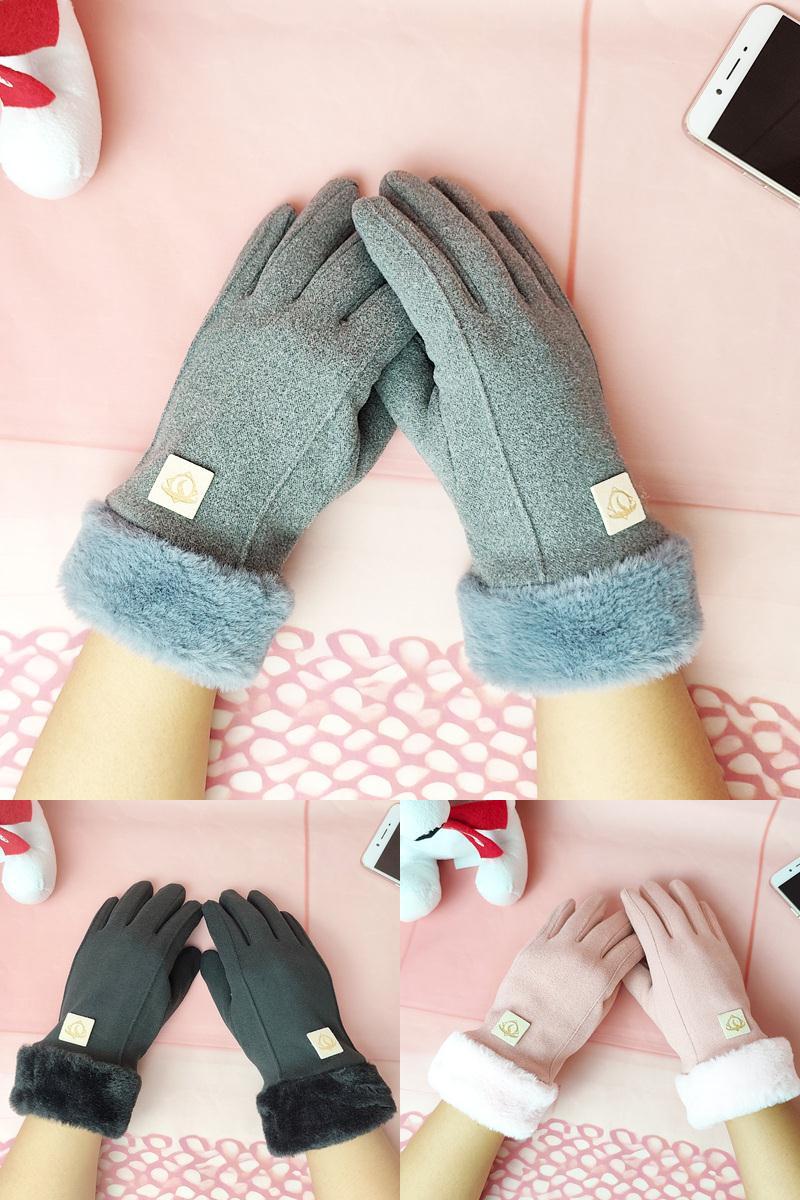 手套秋冬天女加绒保暖防寒