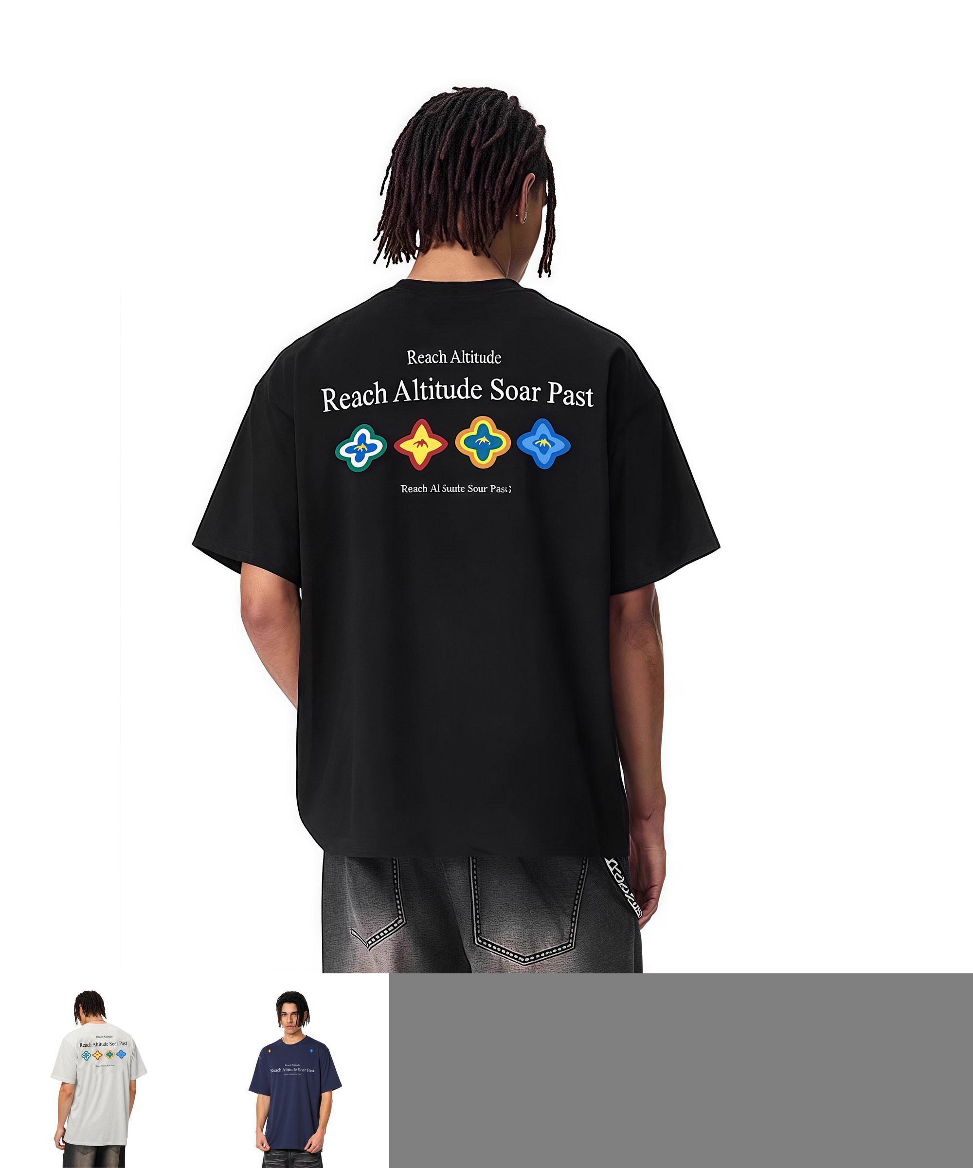 RASP四时之鸟花瓣印花短袖春夏T恤男女新款潮牌上衣美式情侣半袖