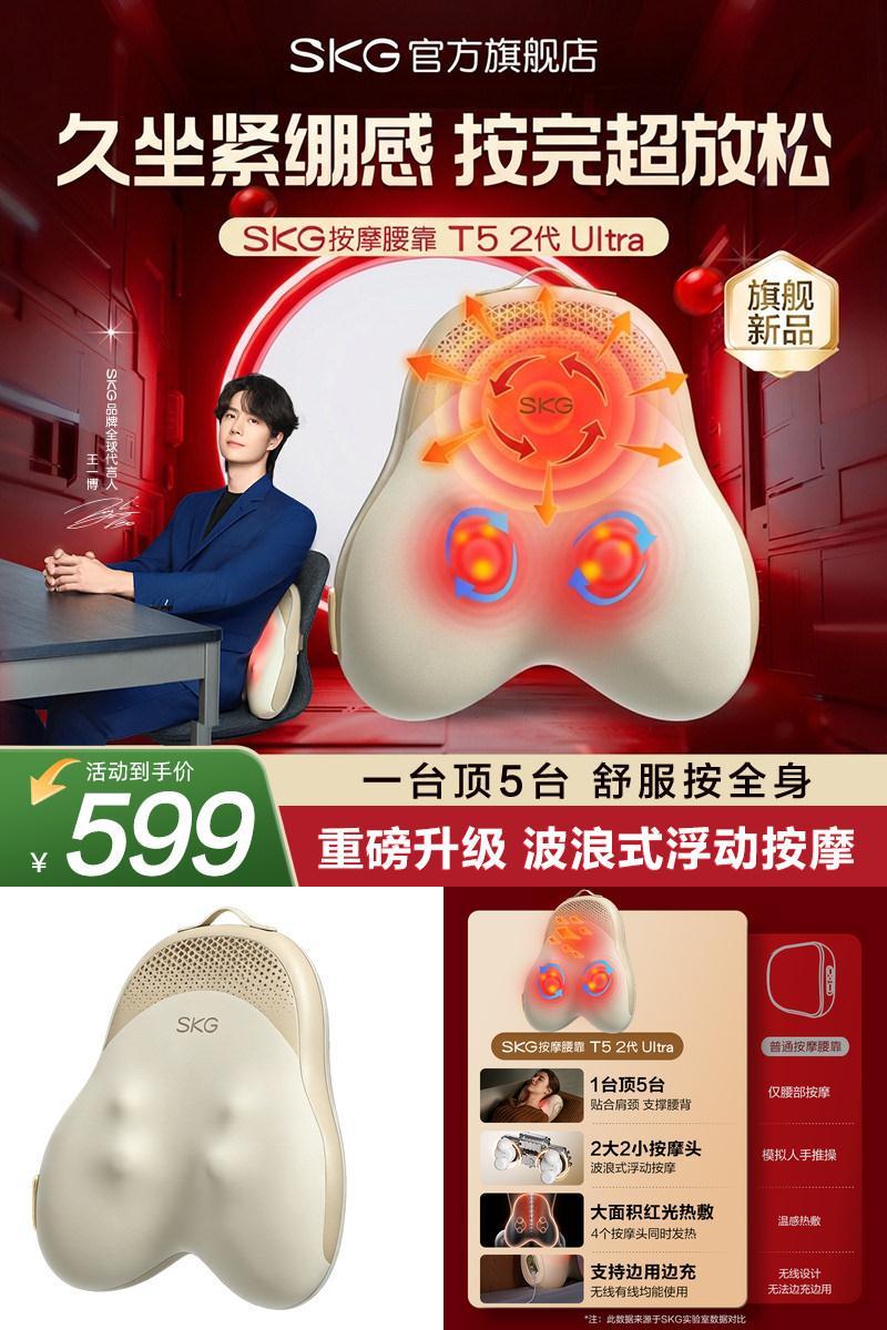 旗舰新品SKG腰部按摩仪T5-2Ultra
