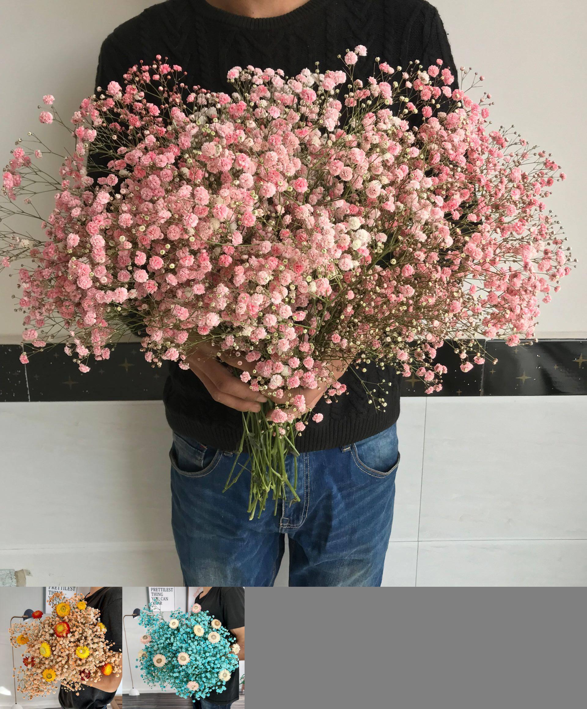 干花满天星鲜花大束家居摆设