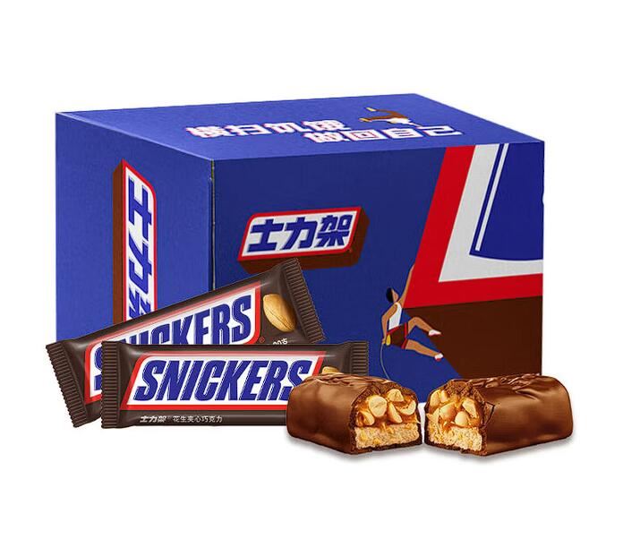 士力架花生夹心巧克力儿童休闲食品充饥解馋小吃糖果婚庆喜糖追剧零食 士力架巧克力盒装20g*32条(640g)