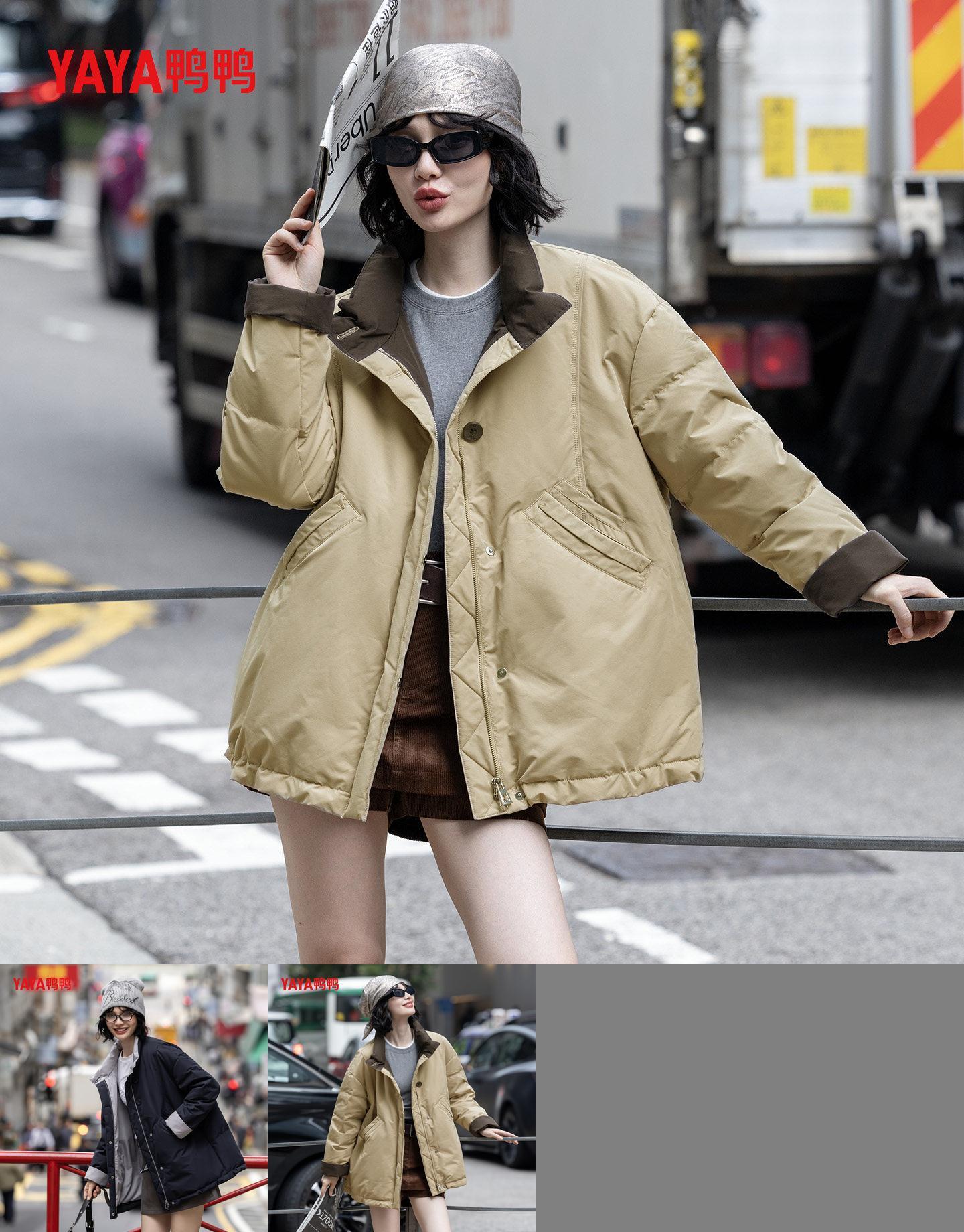YAYA鸭鸭官方羽绒服女2025冬新短款一手长宽松百搭时尚小个子外套