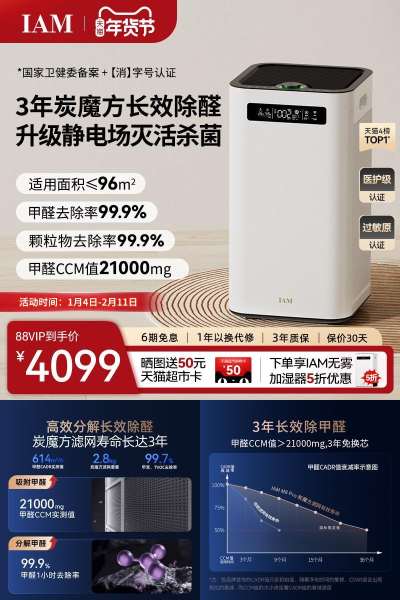 IAM空气净化器分解甲醛除菌消毒