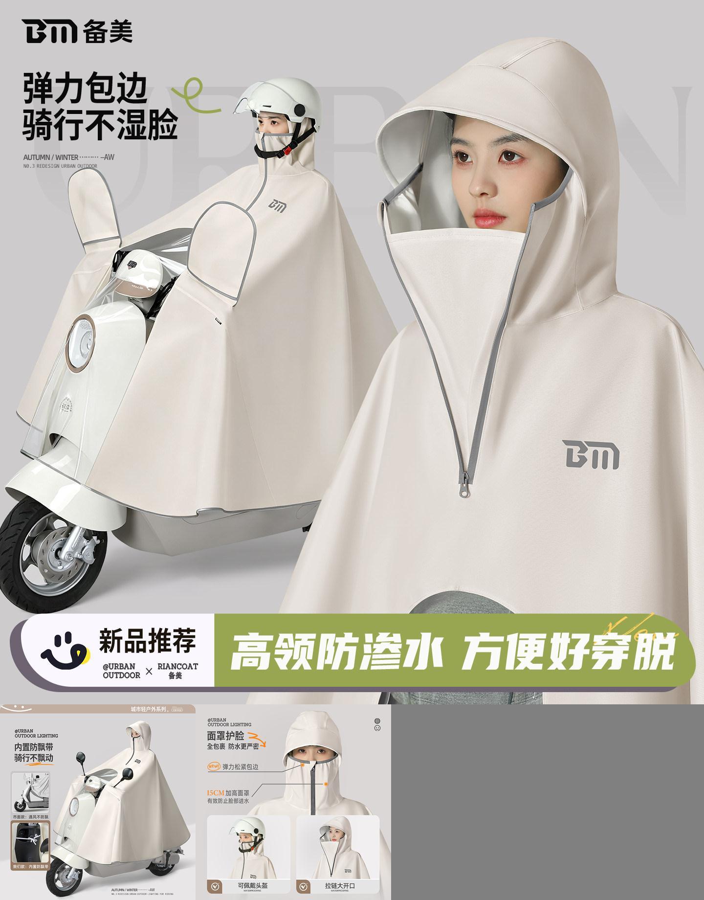 备美升级面罩雨衣骑行不湿脸