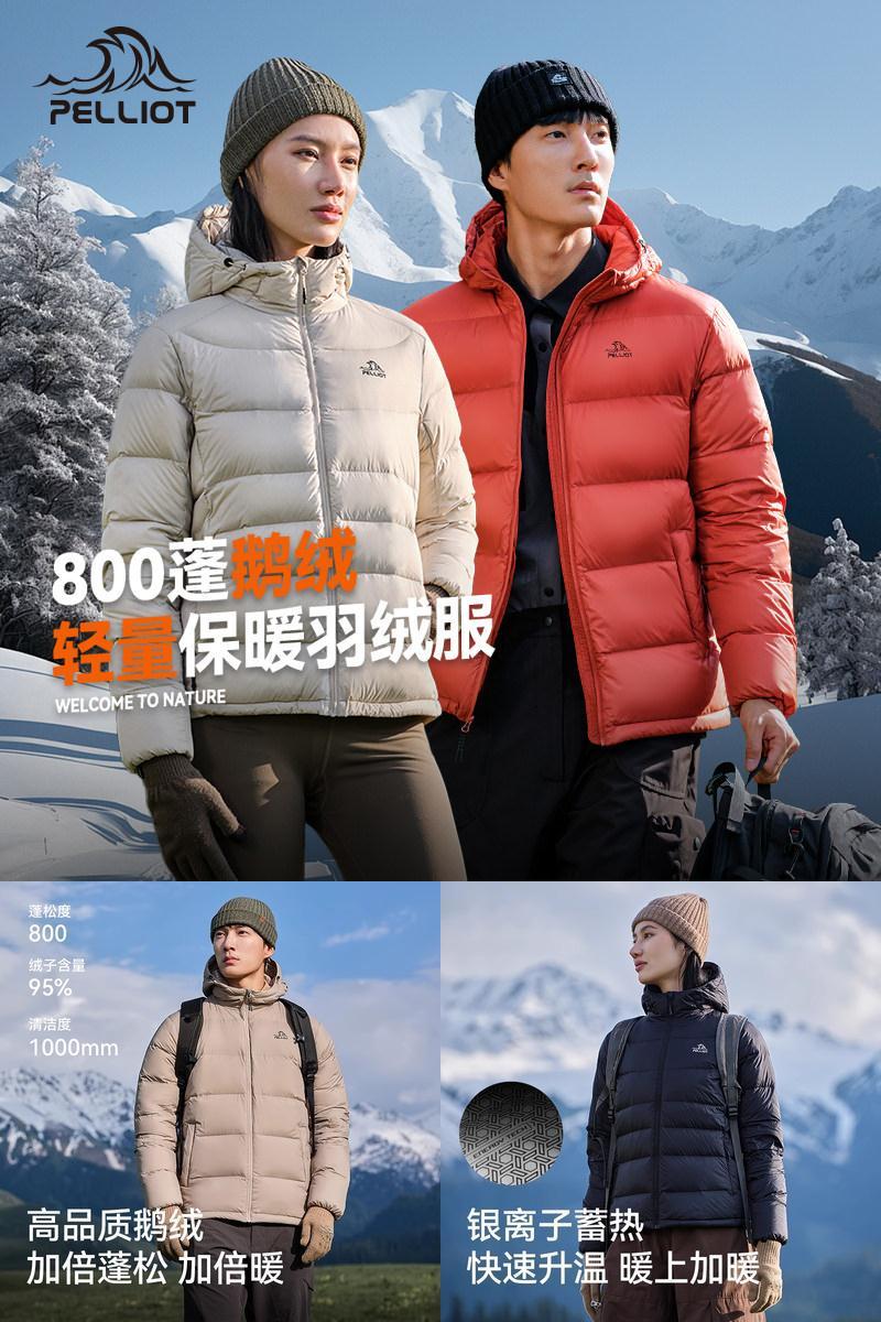 伯希和800蓬鹅绒情侣款羽绒服