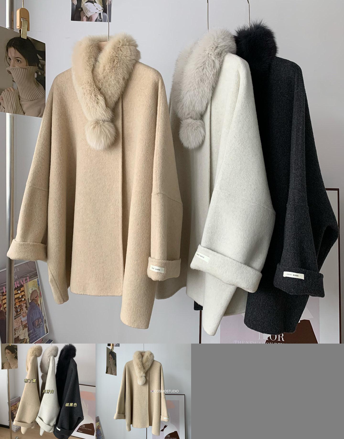 韩国东大门狐狸毛领大衣