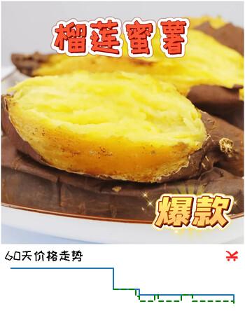 京鲜生海南榴莲蜜薯中小果-山东仓发货净重2斤单果50g+黄心地瓜源头直发