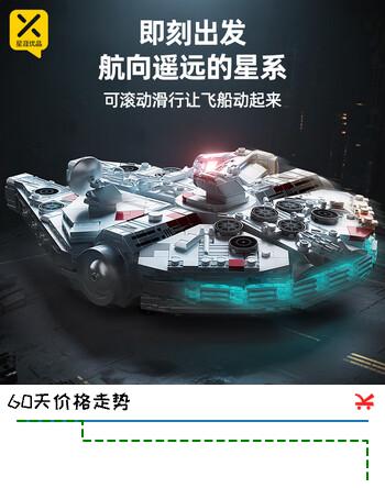 星涯优品儿童积木玩具星球大战千年隼飞船高难度拼装模型6-12男孩生日礼物