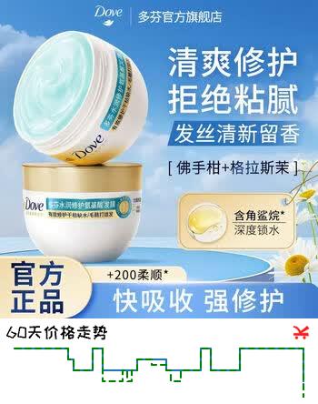 多芬（Dove）水润修护氨基酸发膜260g 3分钟奇迹护发素多效损伤修护润发精华 