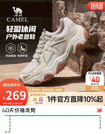 【5折】骆驼（CAMEL）男鞋运动鞋子男款山城夏季网面透气老爹鞋男士户外跑步休闲鞋 G16S852078 浅绿色 42https://u.jd.com/xaP5zn4----普遍有货 | 下1件最优到手单价：469 -> 【269】