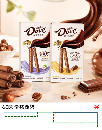 【6折】德芙（Dove）注心饼干棒混合口味巧克力券20g盒装原味夹心宅家休闲零食C 德芙饼干20g10盒混合味 / 40g5盒 随机发https://u.jd.com/U1WeX8l----普遍有货 | 下3件最优到手单价：38 -> 【24.66】