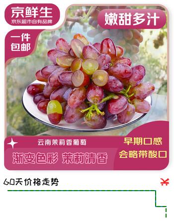 京鲜生云南茉莉香葡萄净重1斤装 生鲜水果源头直发  