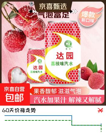 达园 荔枝味汽水 碳酸饮料 320mL*6瓶