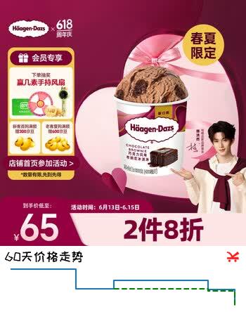 哈根达斯（Haagen-Dazs）【限定新品】巧克力风味布朗尼冰淇淋420ml/桶家庭装