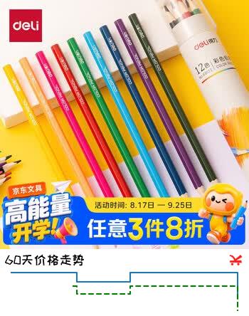 【7折】得力（deli）彩铅12色油性彩色铅笔纸筒手绘涂色专业美术生绘画笔彩笔套装（附带券笔刀）女孩儿童开学https://u.jd.com/ka6X57N----多半有货 | 下3件最优到手单价：5.18 -> 【3.92】