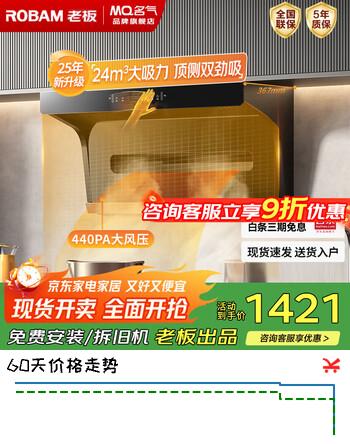 名气顶侧双吸抽油烟机家用厨房7字型油烟机24立方大吸力免清洗排油烟机燃气灶具套装老板出品 CXW-260-A5505