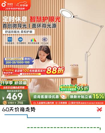 【9折】孩视宝智能护眼落地灯 双光源钢琴灯 客厅卧室简约现代落地式阅读灯  多功能款FH708A-Dhttps://u.jd.com/kGoySiY----普遍有货 | 下1件最优到手单价：611 -> 【551】