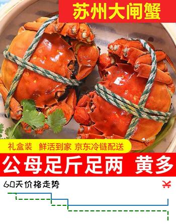 【8折】【活蟹】神行大闸蟹现货鲜活全公母蟹 螃蟹生鲜河蟹中秋国庆礼盒 全母蟹2.0-2.3两 8只装https://u.jd.com/FDKZ5bH----普遍有货 | 下53件最优到手单价：98 -> 【82.22】