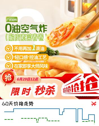 广州酒家脆皮素菜春卷200g*3 24个 下午茶小吃夜宵早餐半成品春卷蔬菜生鲜