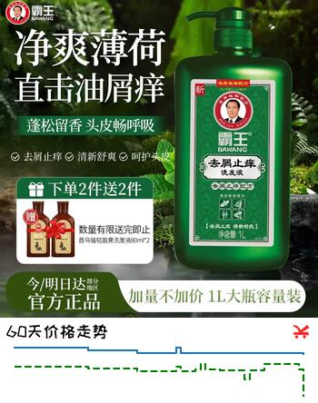 霸王洗发水去屑止痒控油洗发露1000ml（清新舒爽控油持久蓬松洗发膏）