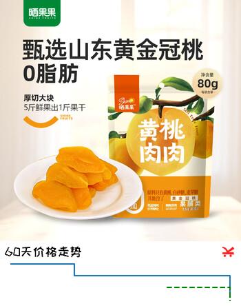 晒果果0防腐0色素黄桃肉肉80g纯正黄桃干果脯蜜饯水果干办公休闲零食