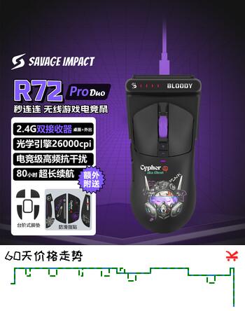 【8折】双飞燕（A4TECH）R72ProDuo 大手 对称 无线鼠标 游戏鼠标电竞鼠标3395无线鼠标带充电底座 野蛮部落 幽灵黑客 无线https://u.jd.com/4gkoROK----普遍有货 | 下1件最优到手单价：359.5 -> 【299】