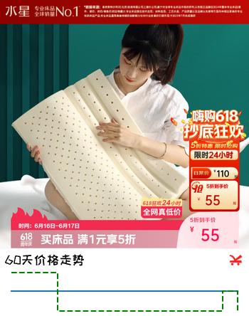 水星家纺出品百丽丝乳胶枕泰国天然乳胶护颈枕抗菌防螨枕头 泰国进口泰享天然乳胶护颈枕 单只 40cm×60cm×1cm/10cm