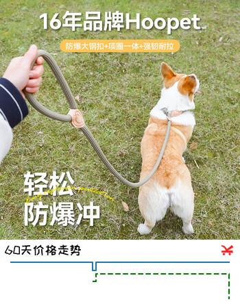 华元宠具（hoopet）狗狗牵引绳子防爆冲P绳链子胸背带中小型大型犬柯基防挣脱溜遛狗