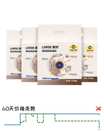 lorde里兜猫砂混合猫砂豆腐钠基膨润土除臭黑核升级款2.4kg×4袋