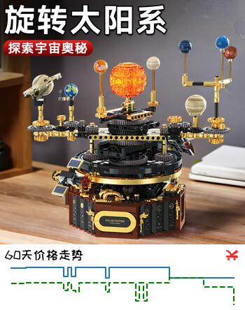 俏皮谷八大行星太阳系运转拼装积木电动模型儿童玩具送男孩生日节日礼物
