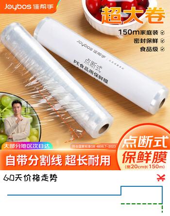 佳帮手【谢霆锋推荐】食品级保鲜膜20cm*150米点断式免刀撕厨房用品大卷