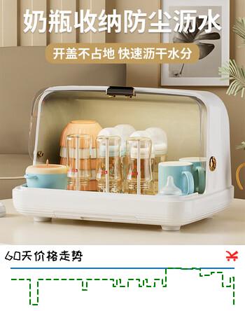 登比婴儿奶瓶收纳箱沥水架宝宝餐具防尘收纳置物架婴儿辅食工具收纳柜