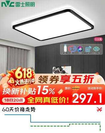 雷士（NVC）led吸顶灯客厅灯卧室灯工业风 智能调光灯具灯饰客厅112w