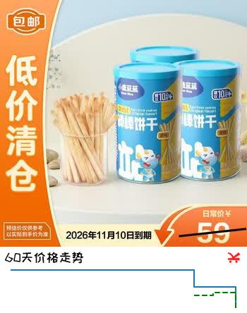 【7折】小鹿蓝蓝婴幼儿棒棒饼干原味130g3罐婴儿宝宝零食含钙DHA【临期清仓】https://u.jd.com/9OUMzU7----普遍有货 | 下5件最优到手单价：23.15 -> 【17.9】