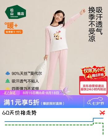 【6折】松山棉店儿童秋衣秋裤套装轻薄换季打底衫50支天丝莫代尔A类标准睡衣https://u.jd.com/krCCbi3----普遍有货 | 下1件最优到手单价：158.94 -> 【99.5】