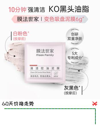 膜法世家清洁控油泥膜6g*2袋 （试用装） 深层清洁毛孔 去黑头去角质 
