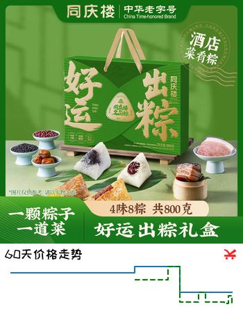 同庆楼粽子礼盒2026新款礼盒端午节送礼肉粽粽企业团购送礼中华老字号 好运出粽礼盒800g【8粽4味】
