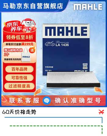 马勒（MAHLE）高风量空调滤芯滤清LA1436(适用于远景/帝豪(17前)/花冠/比亚迪F3