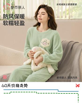 都市丽人睡衣女套装珊瑚绒长毛绒卡通保暖加绒套头内衣长袖家居服2H3211
