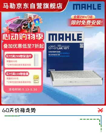 马勒（MAHLE）带炭PM2.5空调滤芯LAK1071(福克斯12-18年/翼虎/福睿斯/林肯MKC)