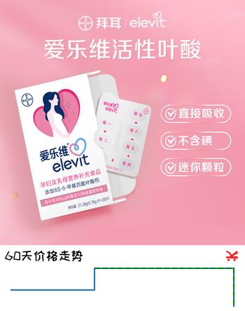 爱乐维活性叶酸中国版备孕孕妇复合维生素片28粒维生素b哺期无碘配方 【活性叶酸单盒28粒】备孕全孕期可用