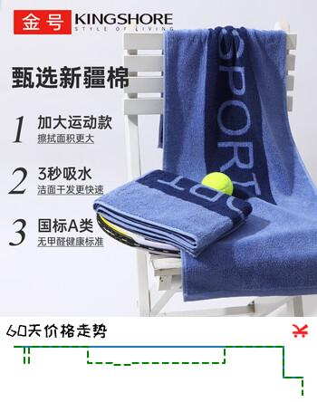 金号运动巾 加大加厚成人纯棉毛巾 健身跑步专用洗脸巾单条 兰
