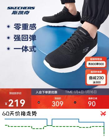 斯凯奇新年礼物丨男士轻薄透气网面运动跑步鞋软底舒适休闲健步鞋58362