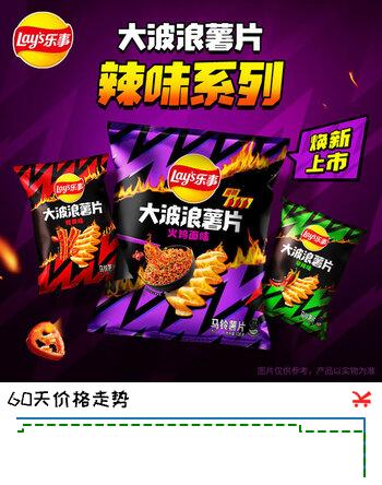 乐事（Lay's）大波浪薯片 辣味系列 火鸡面味 135g 新品上市