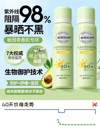 植物妈妈青少年防晒霜隔离紫外线儿童防晒霜开学军训防晒喷雾可上飞机高铁 【暴晒不黑】防晒喷雾100ml*1